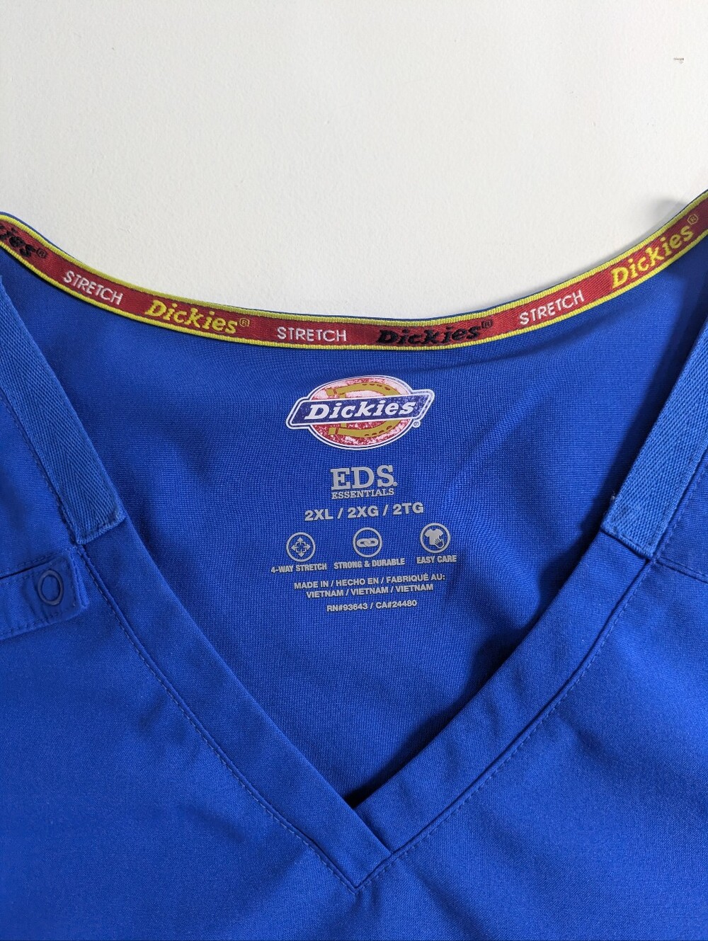 Dickies EDS Essentials Stretch Scrubs Set 2XL Unisex Blue Top & Pants Medical - Picture 8 of 14